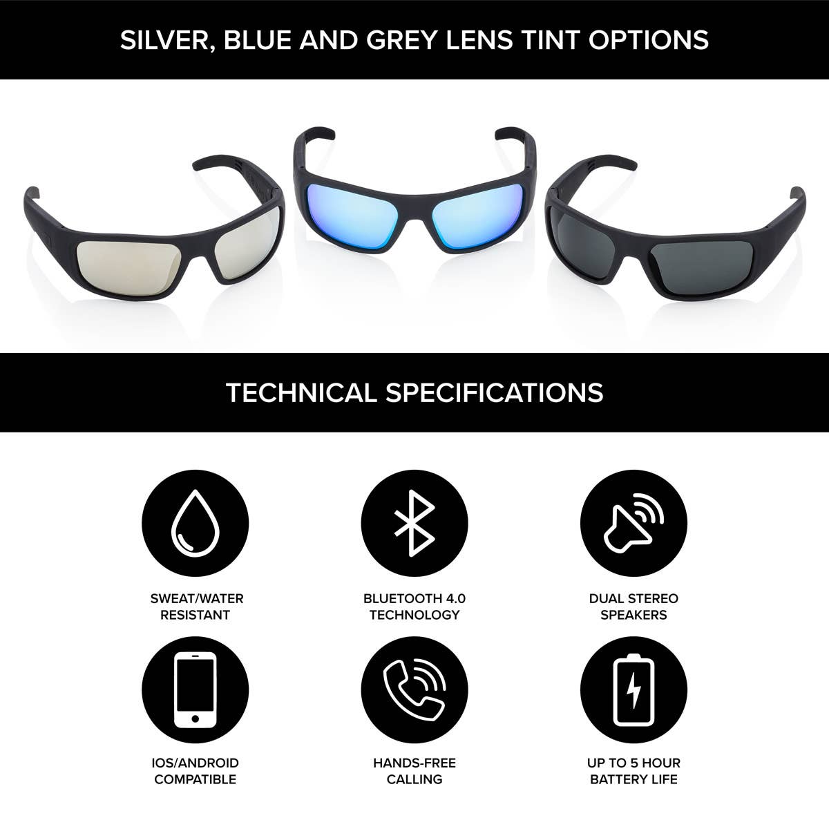 Inventiv - Wholesale Sunglasses – Unisex - Inventiv Sport Wireless Bluetooth Audio Sunglasses6