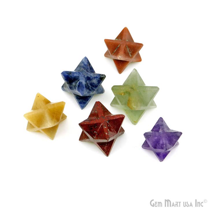 7PC Lot Merkaba Star Metaphysical Reiki Healing Crystal Gems for wholesale by GemMartUSA