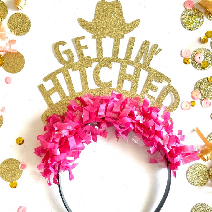 Urenvited - Wholesale Party Hat/Crown - Bachelorette Party Crown Headband - Getting Hitched