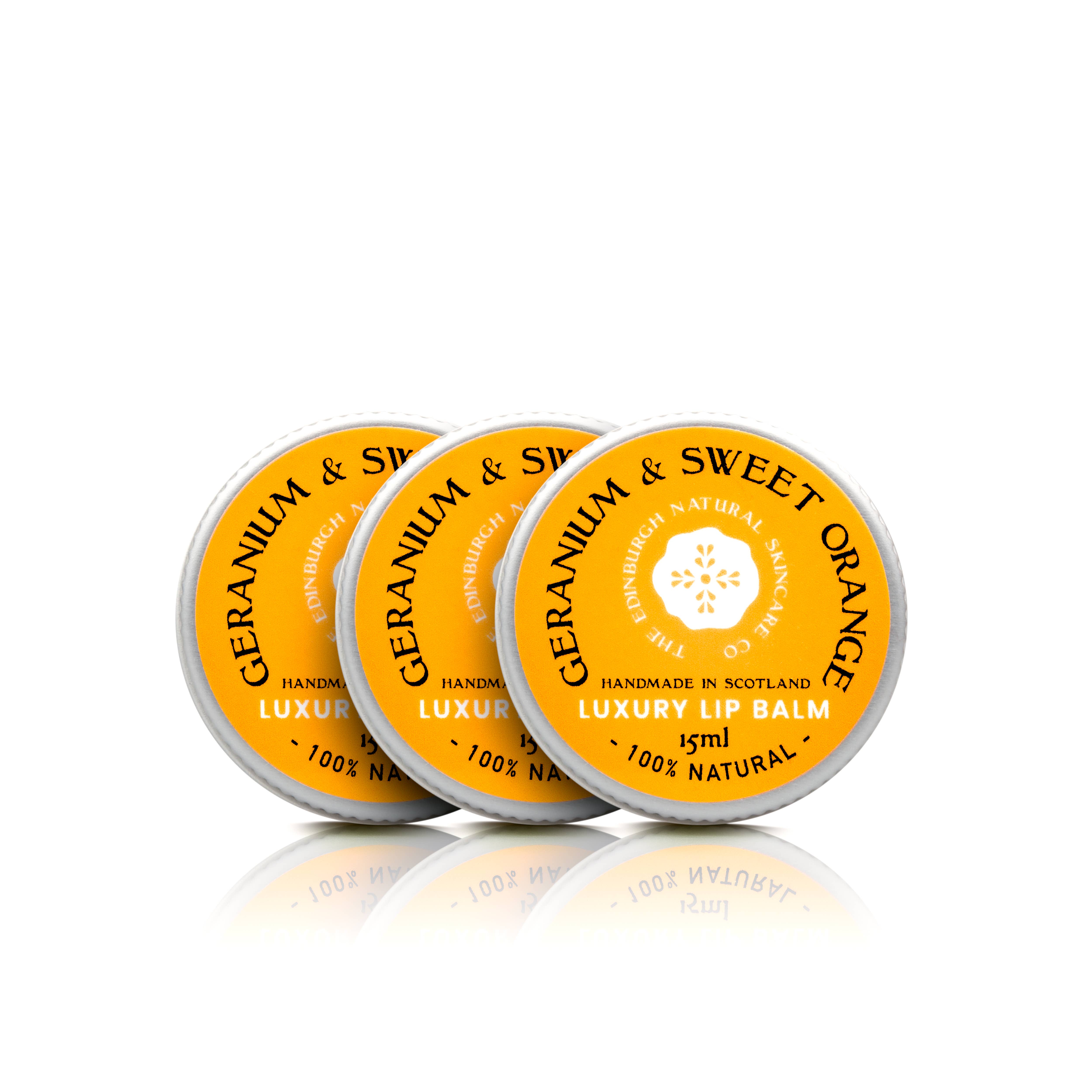 The Edinburgh Natural Skincare Company – wholesale Lip Balm – Geranium and Sweet Orange Luxury Lip Balm2