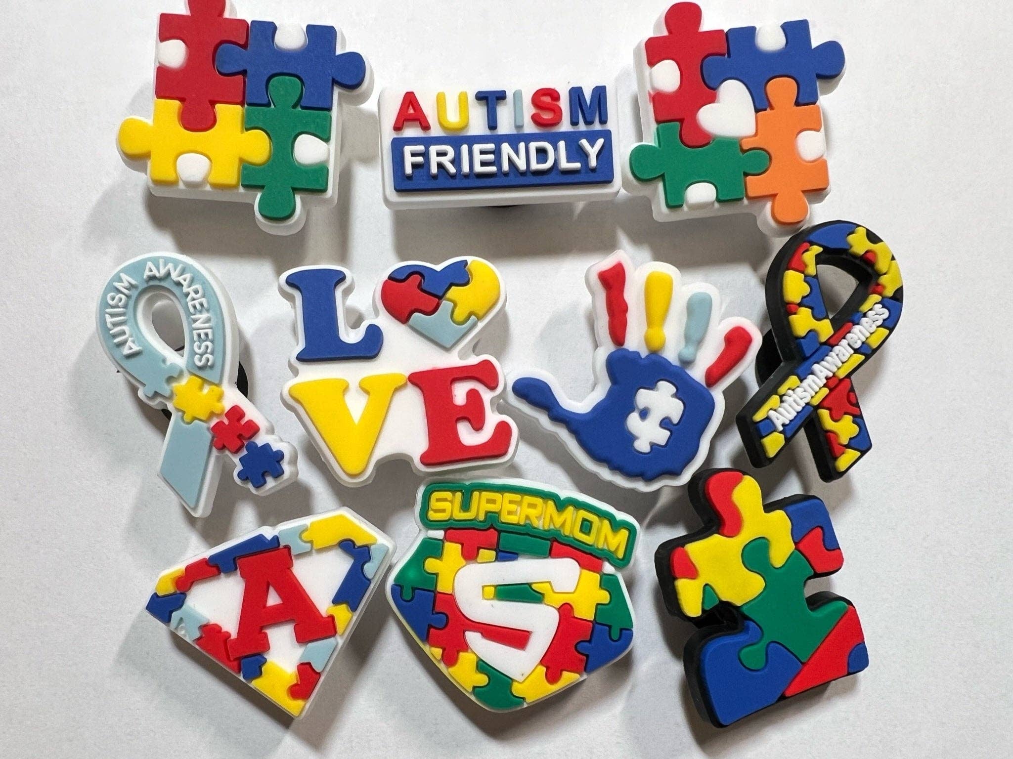 JuliesDecal - Wholesale Shoe Accessories - Pick your own AUTISM friendly supermom shoe charms0
