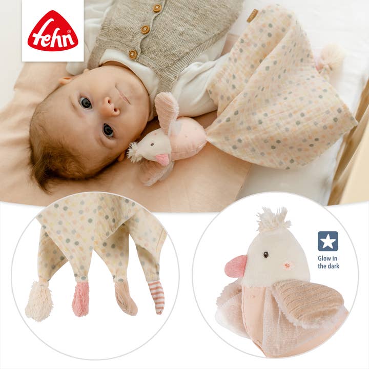 Fehn - Wholesale Security/Cuddle Blanket - Baby - Bird muslin comforter - sleeping aid & cuddle cloth