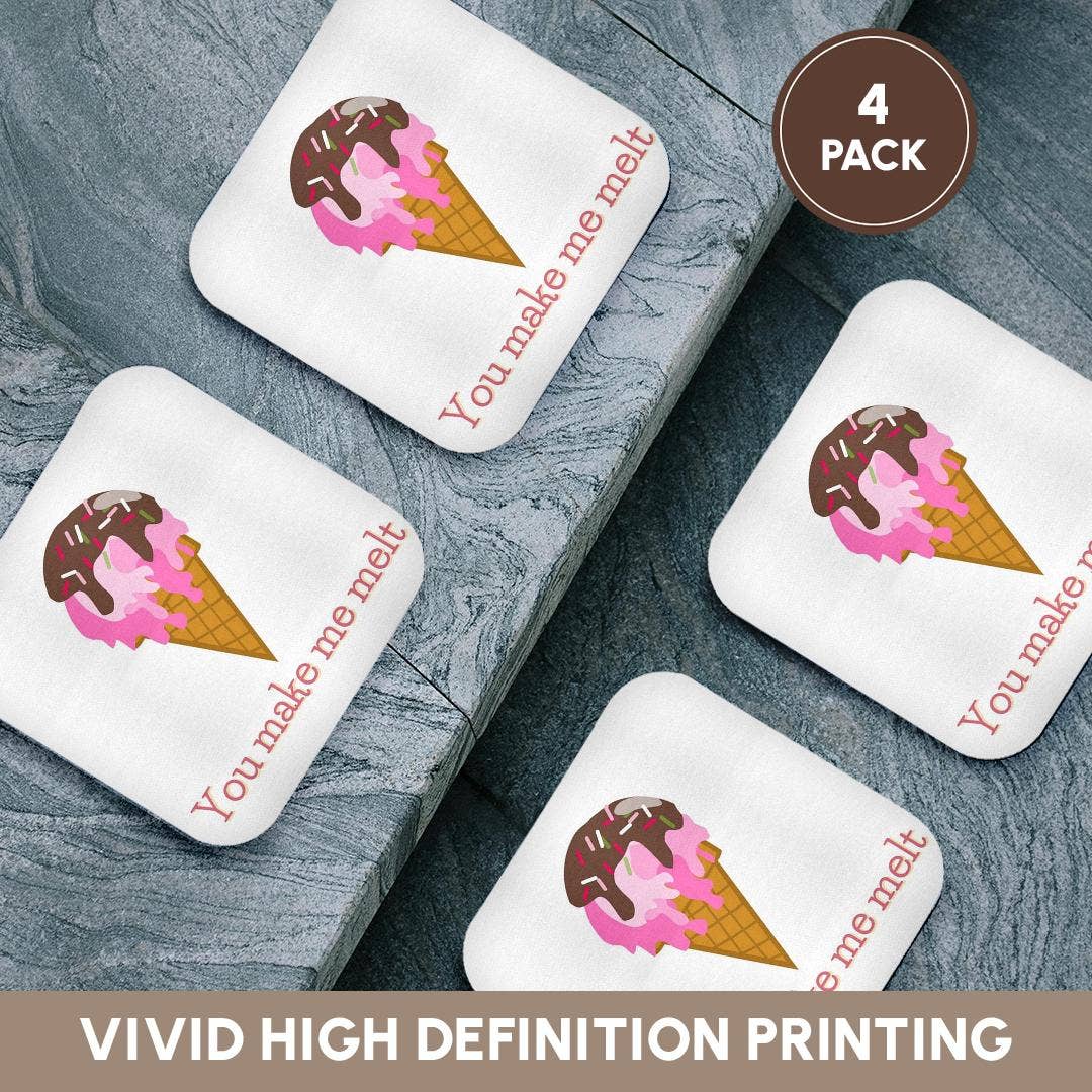 3dRose - Wholesale Coasters - 3dRose, Image of a Ice cream Melting, Coaster12
