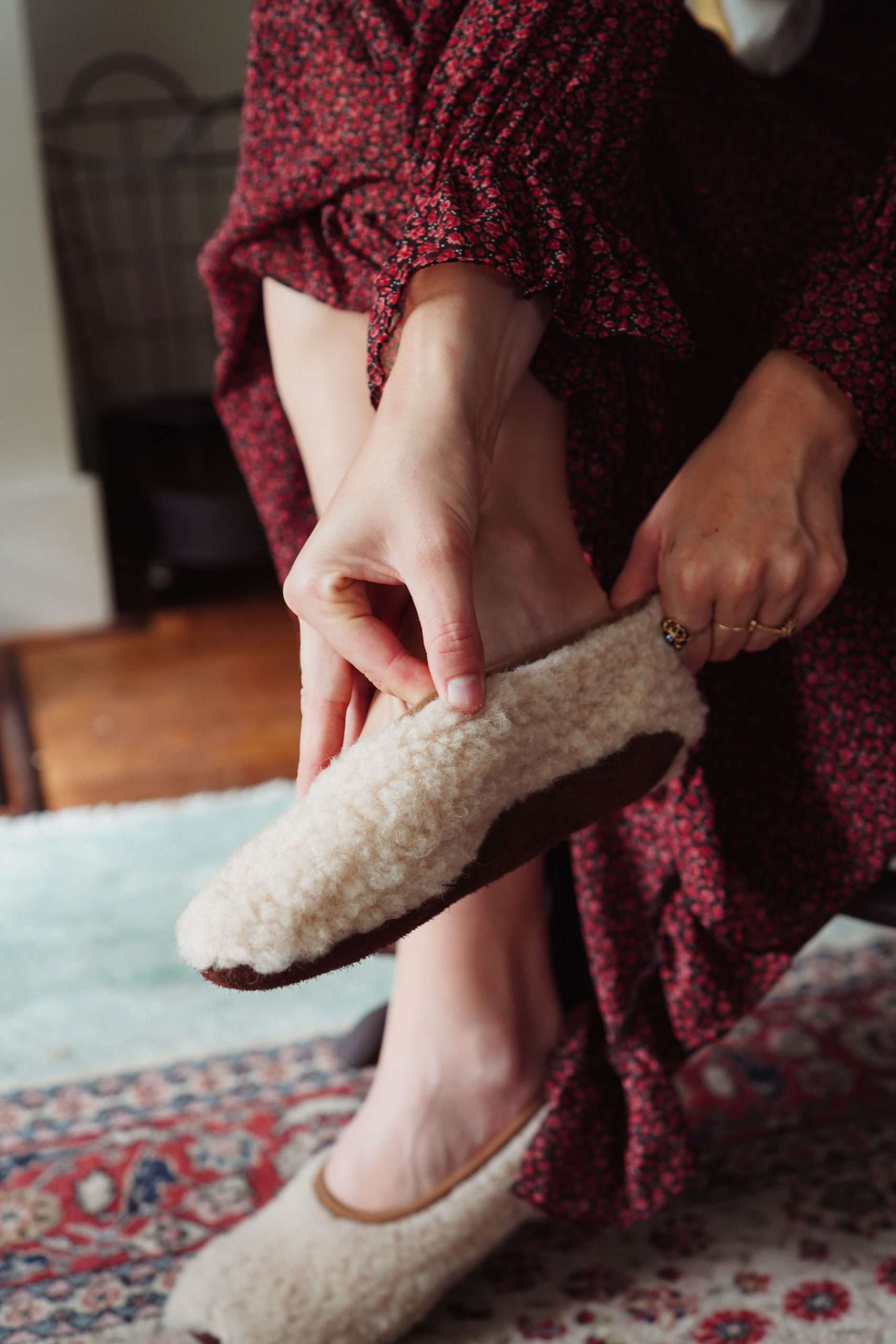 We Are Wovens – Chinelos - Mulher por atacado – Ballerina Pantufas de 100% Lã de Ovelha - Macchiato2