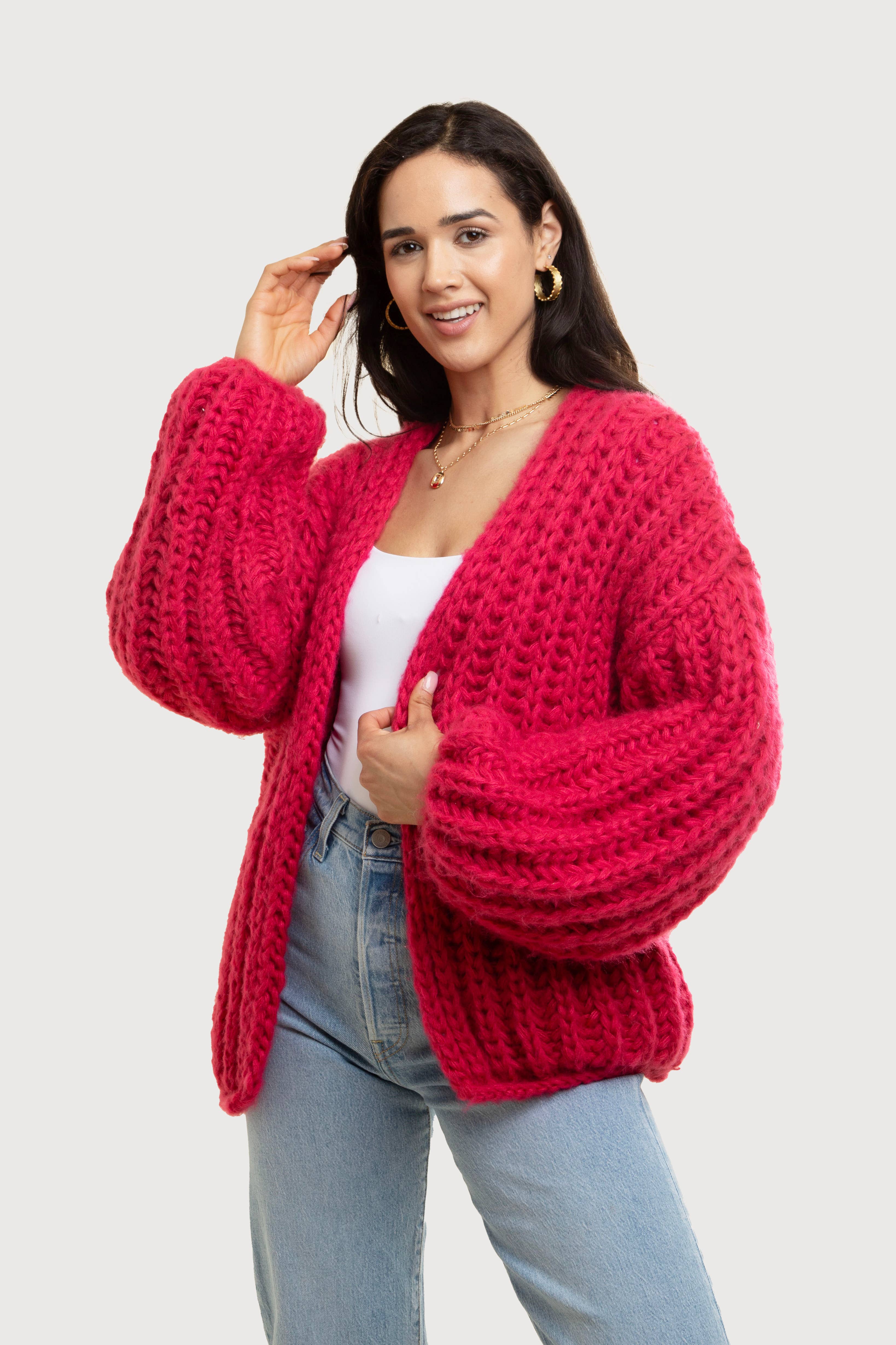 SAACHI - Wholesale Cardigan - Women's - Chunky Oversized Knit Cardigan2