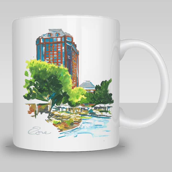 Dallas – Tasse à café Hilton Anatole JadeWaters pour la vente par Eric Hanson Artwork