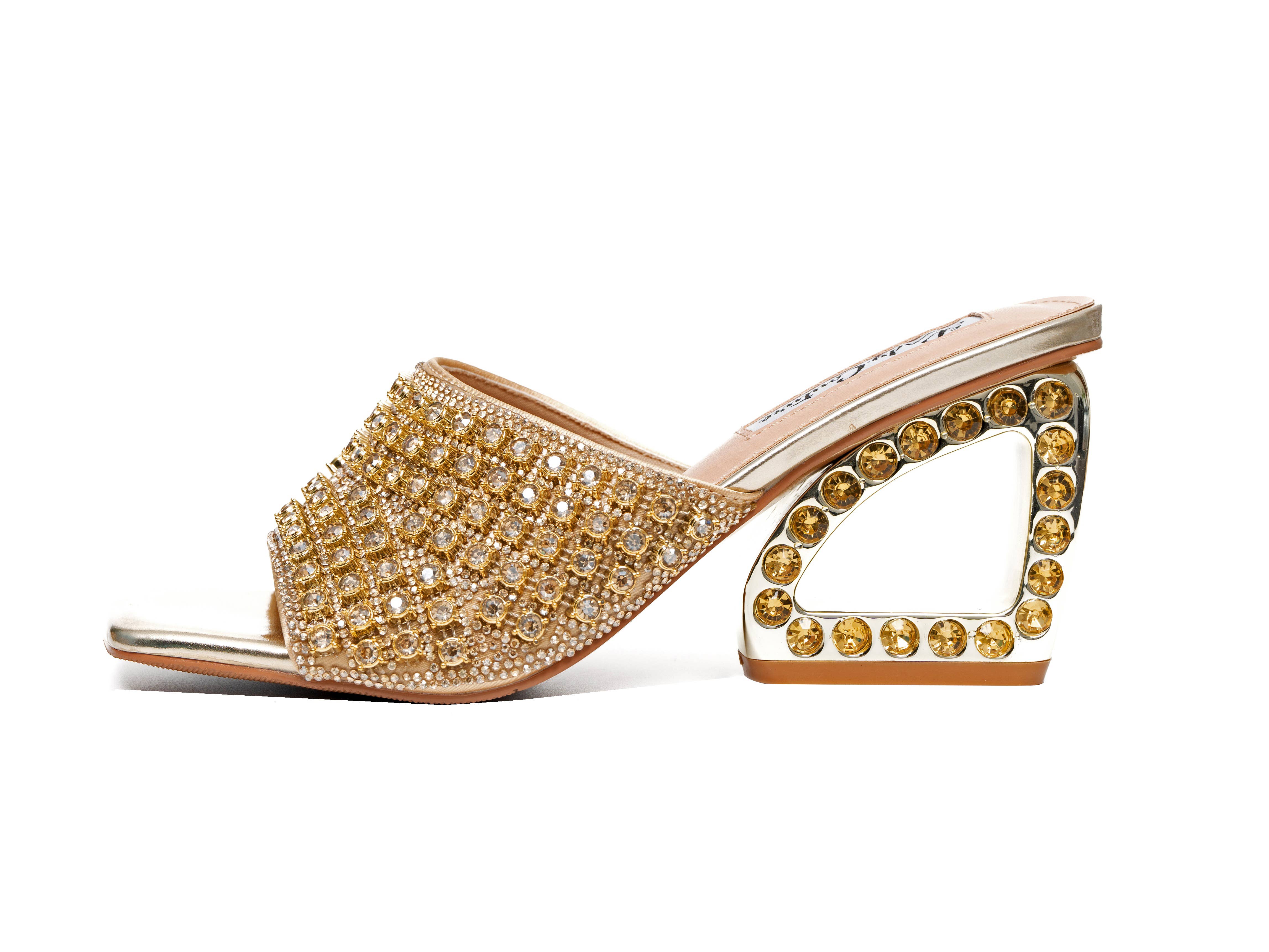 LADY COUTURE - Wholesale High Heels - Women's - Royal Jewels Slide with Metallic Jewels Heel
10