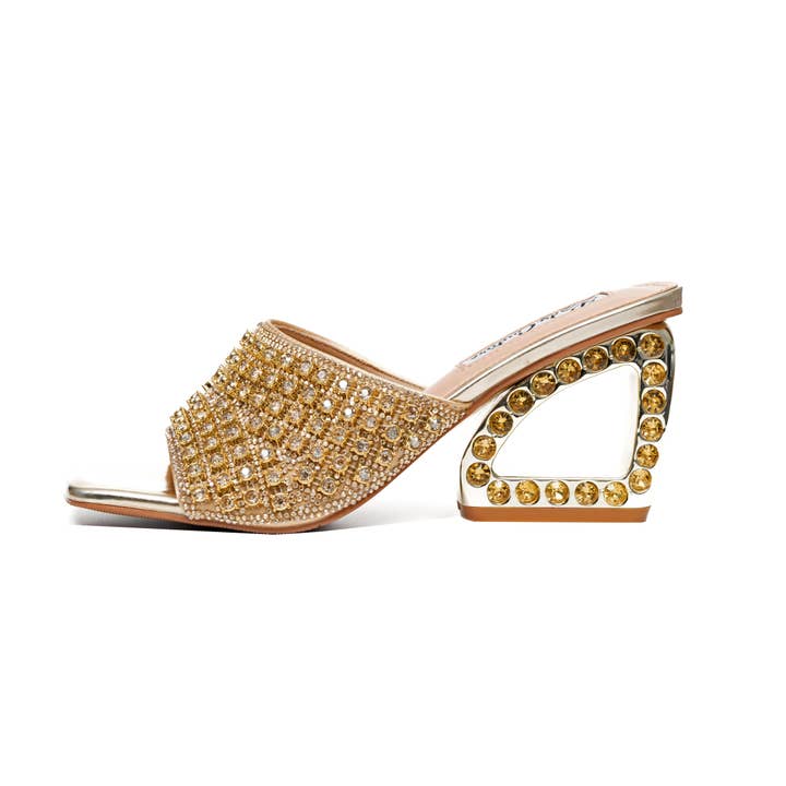 LADY COUTURE - Wholesale High Heels - Women's - Royal Jewels Slide with Metallic Jewels Heel
10