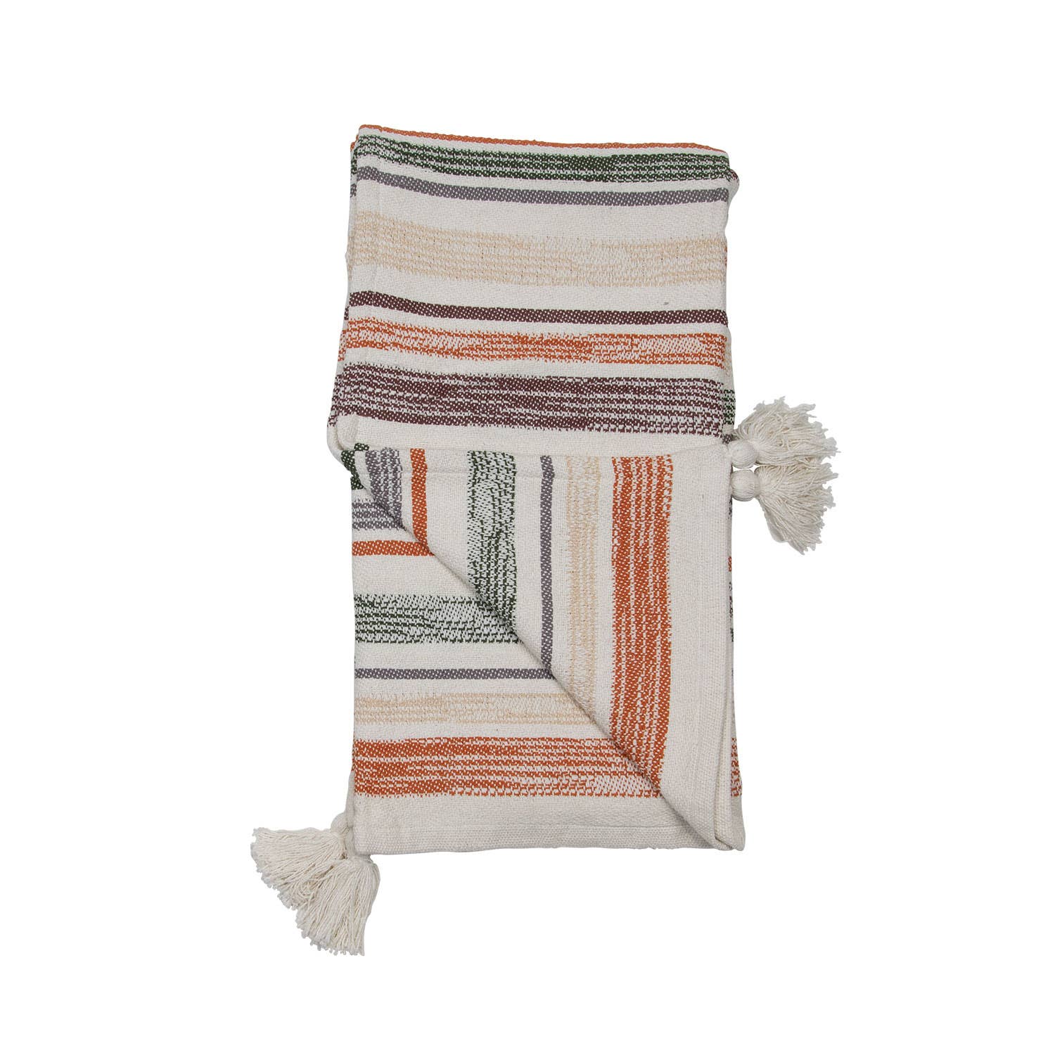 Foreside Home & Garden - Wholesale Throw Blanket - Hayes Woven Cotton Throw Blanket with Tassels Fall Decor1