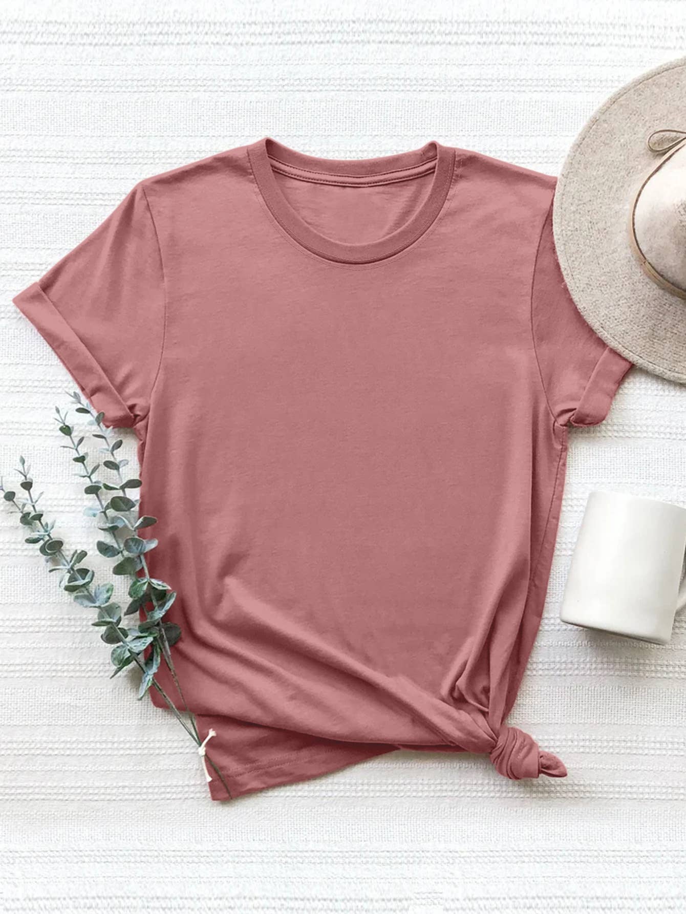 Lily Clothing - Wholesale T-Shirt - Women's - LOOSE SOLID COLOR SHORT SLEEVED T SHIRT_CWTTS074724
