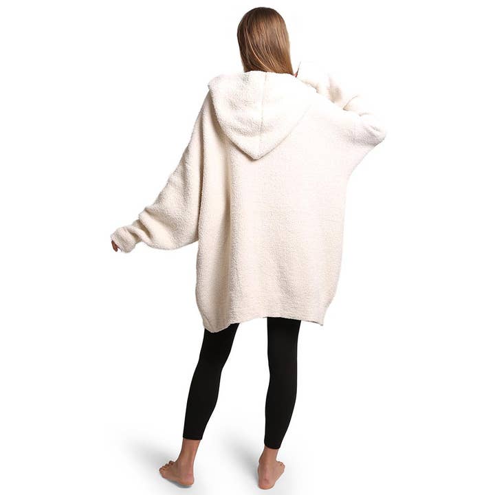 Sensibling Corp. - Wholesale Throw blanket - Solid Color Soft Hooded Blanket Hoodie with Pocket5