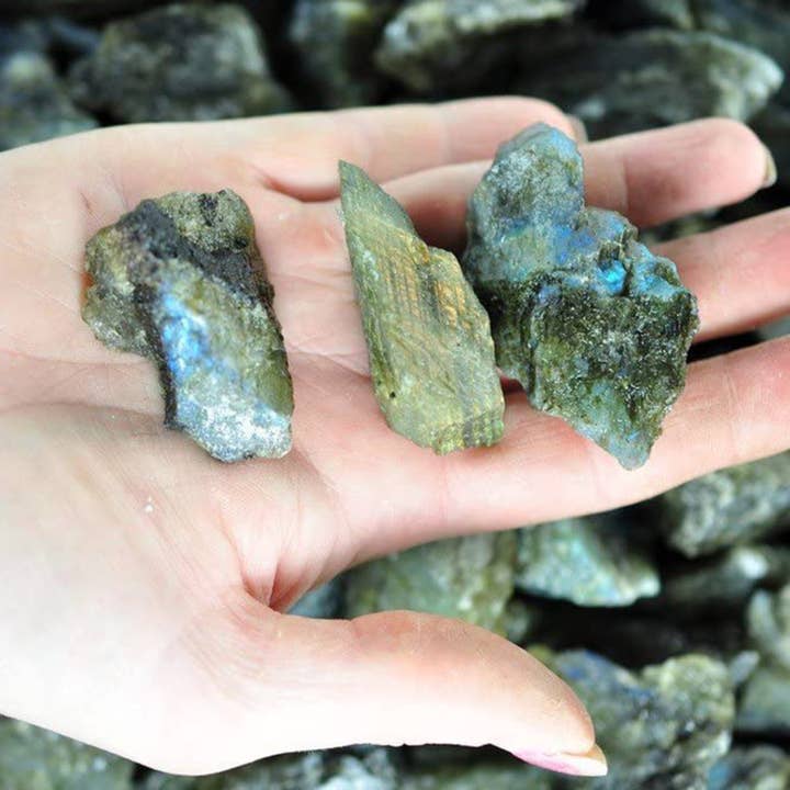 Fantasia Mining - Wholesale Spiritual Stone/Crystal - Rough Labradorite Crystals - Raw Natural Stones (1 lb)