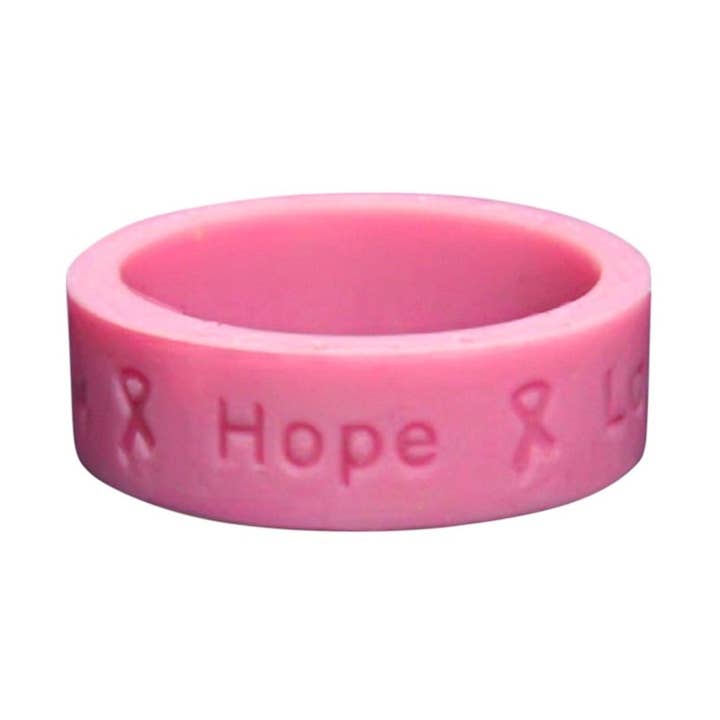 Pink Breast Cancer Awareness Silicone Rings for wholesale by The Awareness Company