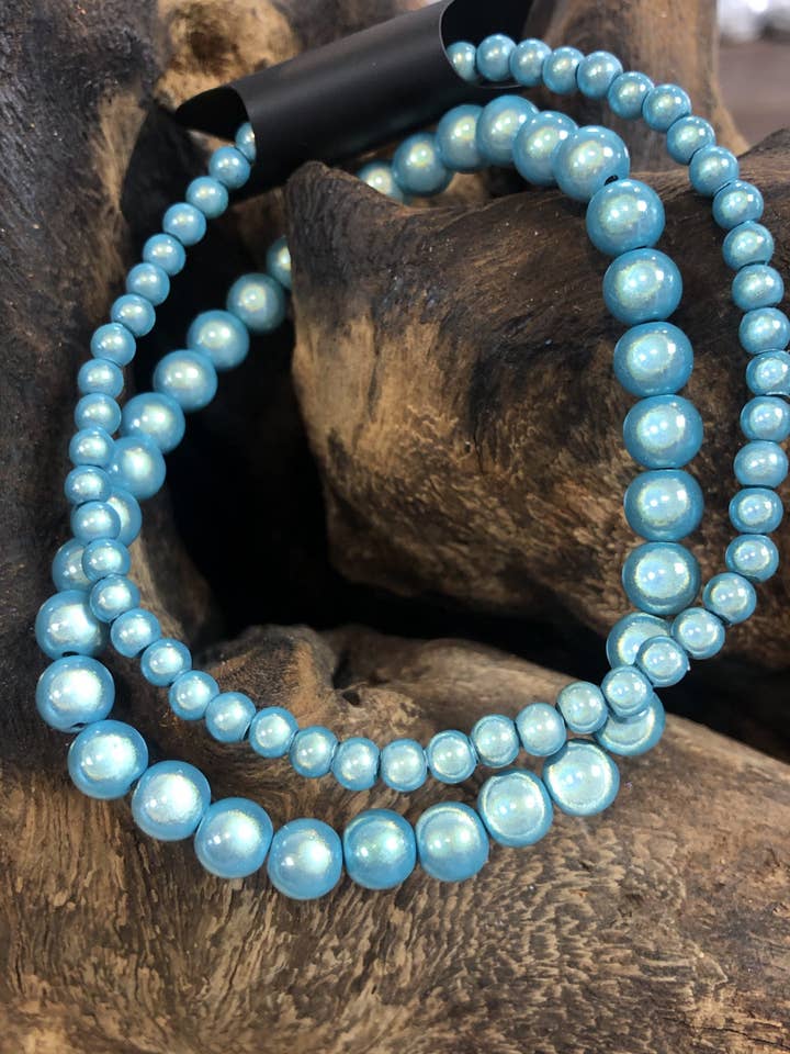 ENKELBANDJE BLAUW TURQUOISE voor wholesale door Borabeads