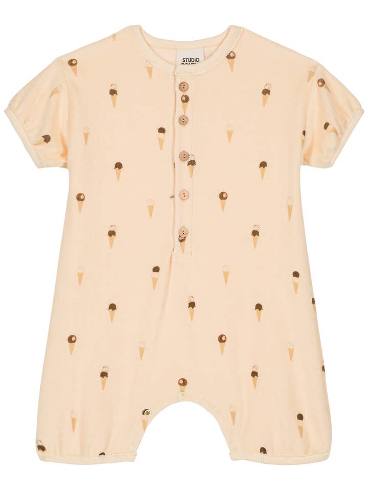 Studio Bohème Paris – Macacão - Bebé por atacado – Macacão Bebecito Terry Baunilha Gelados3