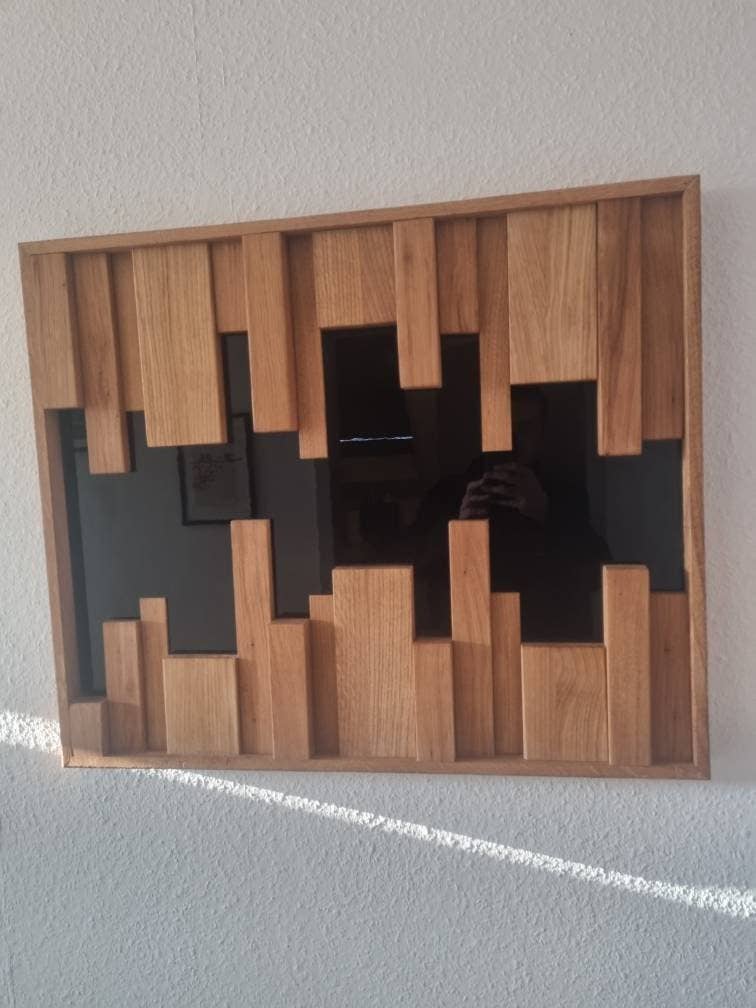 Woodequipment24 - Vendita all'ingrosso Decorazione da parete 3D - Murale 3D da parete “Stabka” in legno massello di quercia fatto a mano2