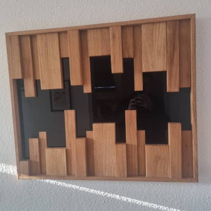 Woodequipment24 - Vendita all'ingrosso Decorazione da parete 3D - Murale 3D da parete “Stabka” in legno massello di quercia fatto a mano2