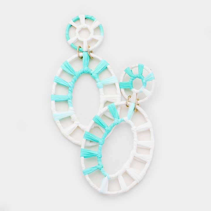 Raffia Statement Wheel Øreringe med krog for engroshandel hos Sensibling Corp.