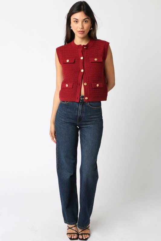 Olivaceous - Wholesale Knit Top - Women's - Selena Button Knit Top17