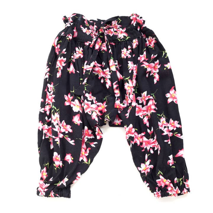 Floral Harem Pants for Babies & Girls | Pink Orchid for wholesale by Born By The Shore