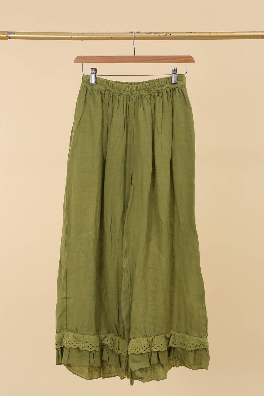 la maison des fibres naturelles - Wholesale Broek - Dames - Elegante broek met opengewerkt borduurwerk 9204 van 100% linnen22