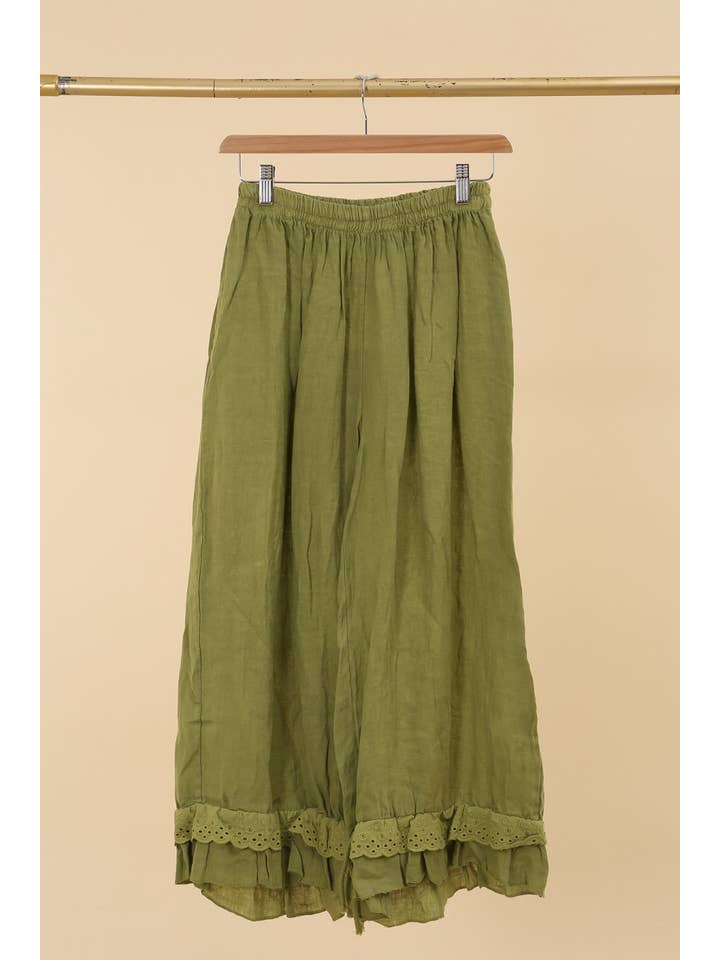 la maison des fibres naturelles - Wholesale Broek - Dames - Elegante broek met opengewerkt borduurwerk 9204 van 100% linnen22