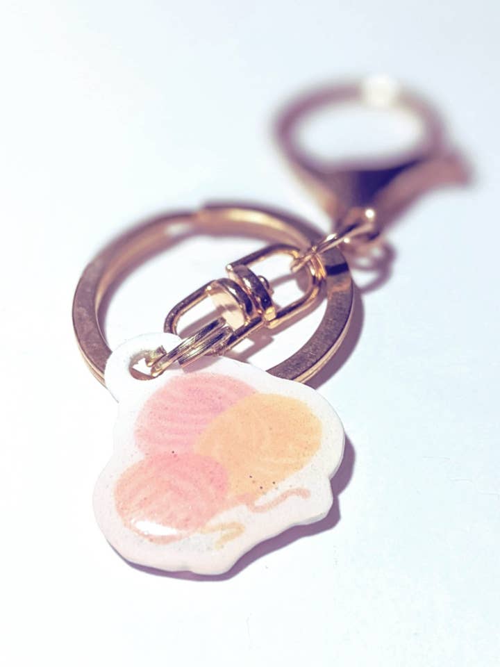 Sherbet Skeins Crafty Handmade Keychain for wholesale by Stewart Gaus Design