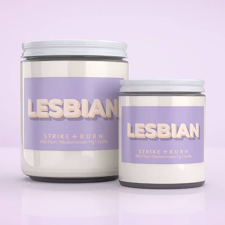 Lesbian Candle - LGBTQ Pride Gift for Women for wholesale by Strike and Burn Candles & Gifts