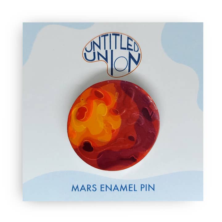 Untitled Union - Vente Épinglettes/boutons - Épinglette texturée en émail de la planète Mars0