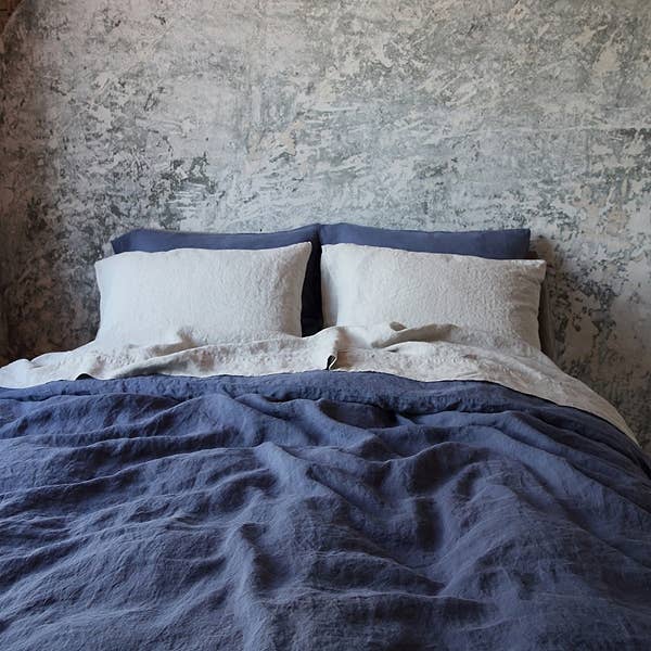 LinenMe - Wholesale Duvet Cover - Linen Duvet Blueberry Stone Washed0
