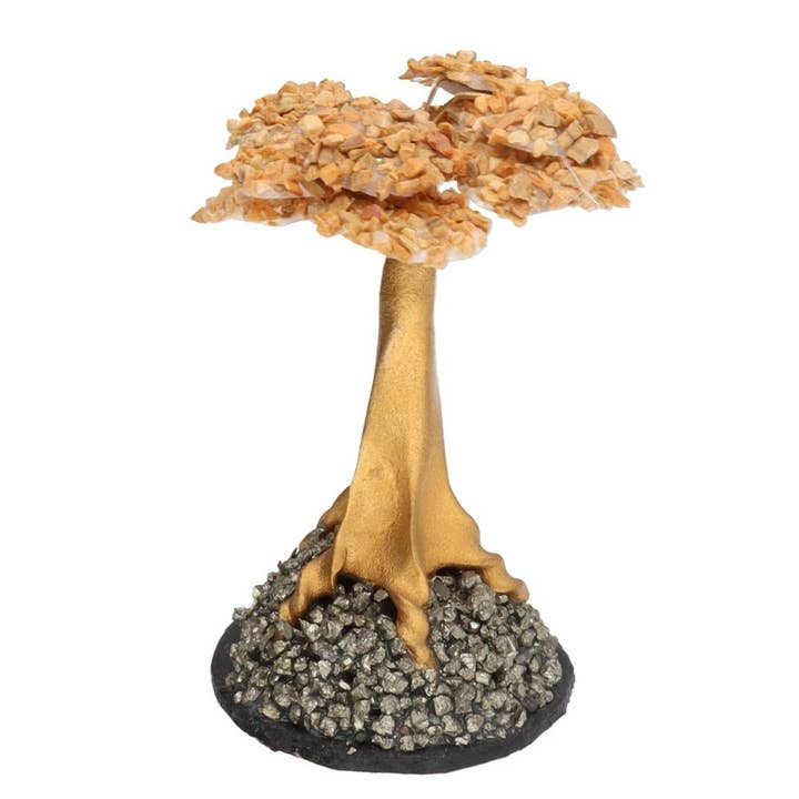 Vives de la Cortada S.L - Wholesale Spiritual Stone/Crystal - Mini Jaspe Yellow Tree with Pyrite Base