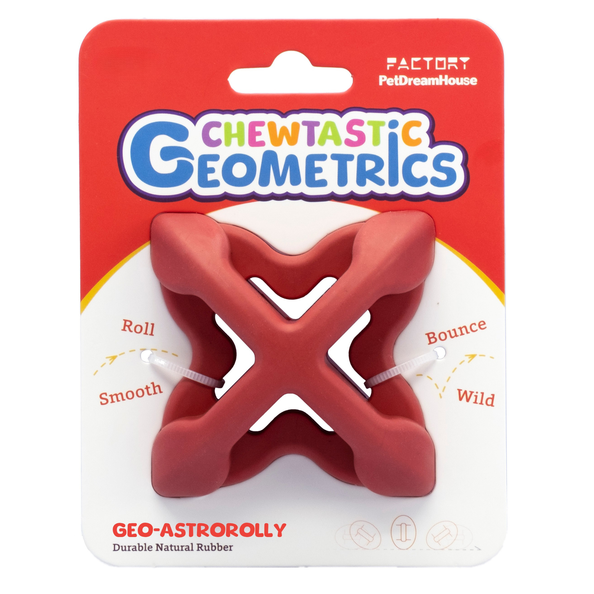 Poochie-Pets - Wholesale Pet Chew Toy - Dog - Geo-AstroRolly Natural Rubber Enrichment Dog Toy 
4