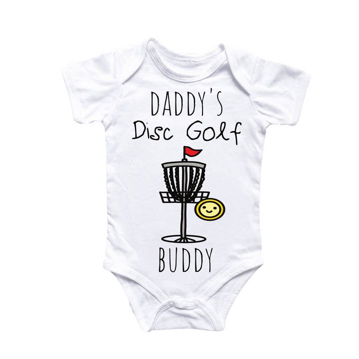 Disc Golf Frisebee - Baby Boy Girl Clothes Infant Bodysuit Funny Cute Newborn 2 for wholesale by North Fork Forager LLC