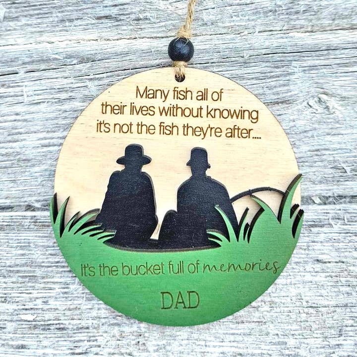 Fishing Christmas Ornament, Dad or Grandpa Gift for wholesale by The Timber Lane Company
