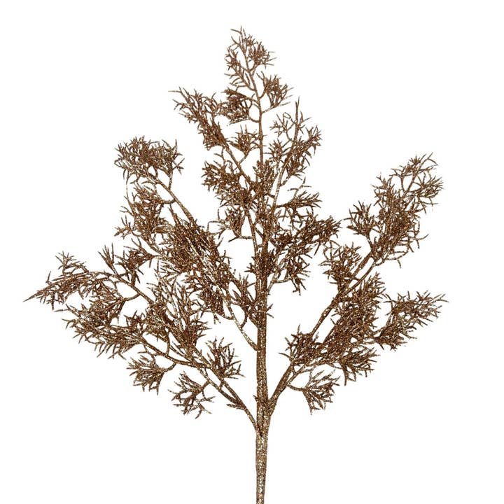 Glittered Italian Cypress Spray - Rose Gold 29” for wholesale by David Christopher's Collection