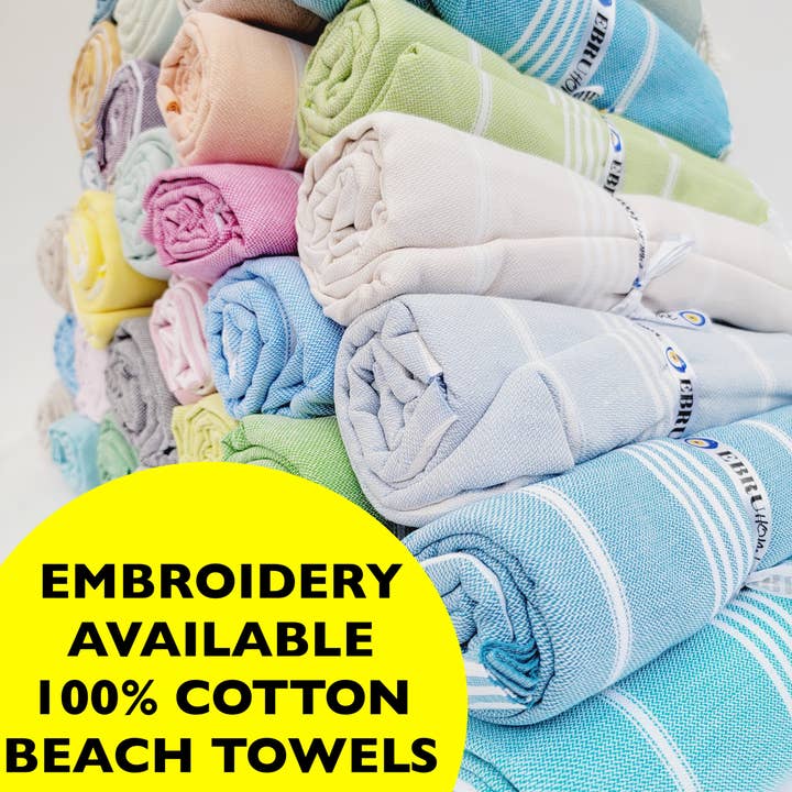 EBRU Home - Wholesale Beach towel - 10 Beach Towel set, Assorted sand free Towel, Cabana Stripe