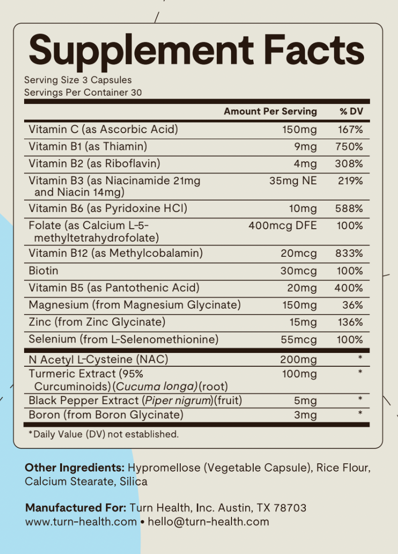 Turn Health - Wholesale Oral Supplement/Vitamin - Birth Control Cleanse2