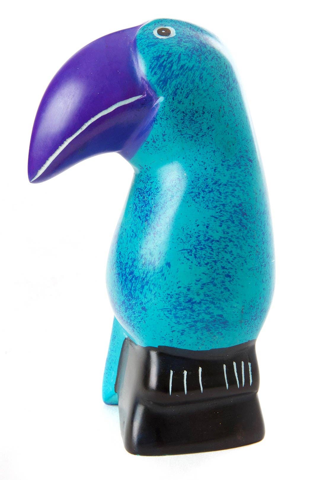 Swahili | AFRICAN MODERN - Wholesale Sculpture - Large Soapstone Twilight Toucan in Purple & Aqua0