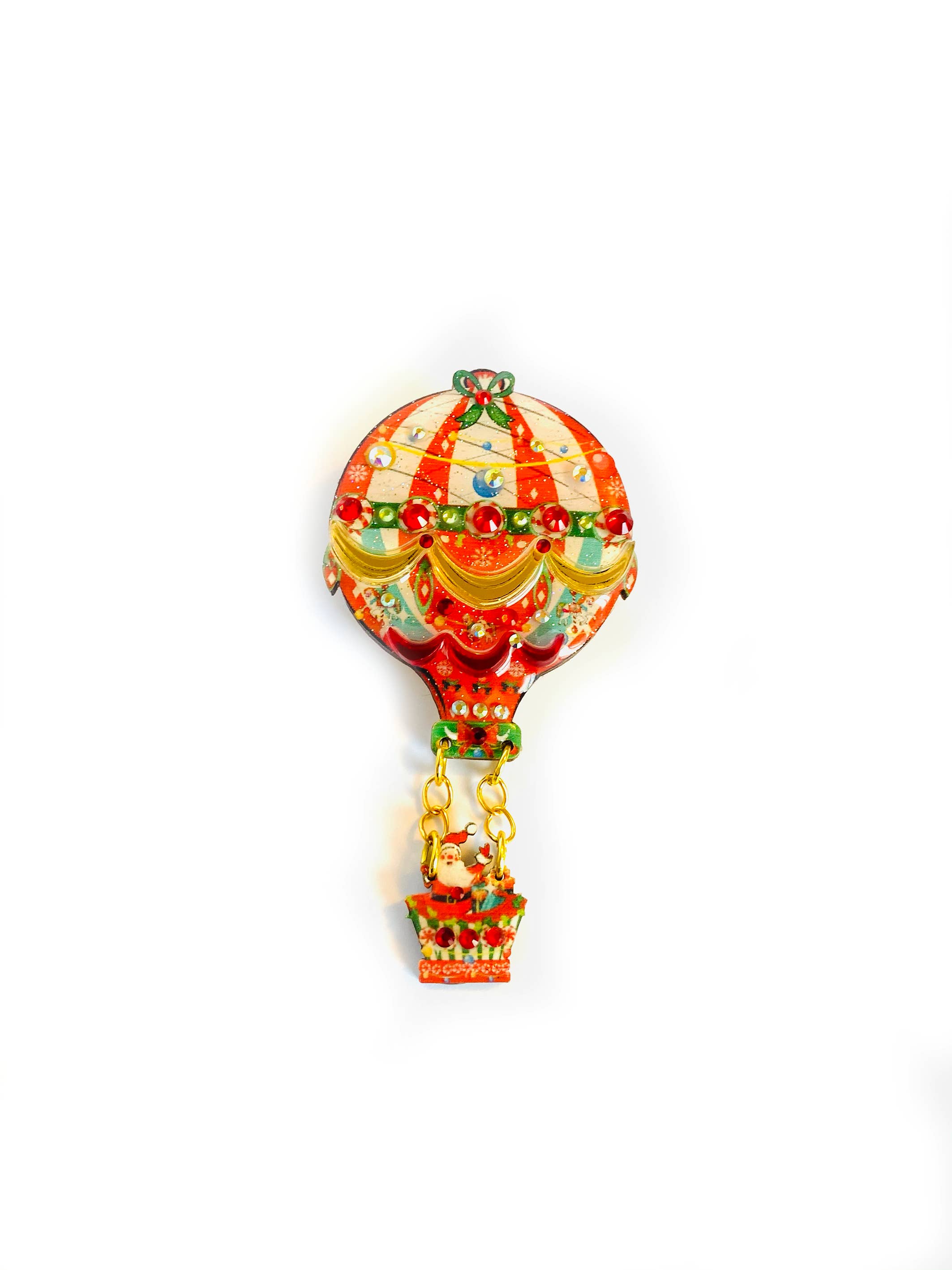 Rosie Rose Parker - Vente Broches - Broche ballon de Noël, épingles de Noël, bijoux insolites