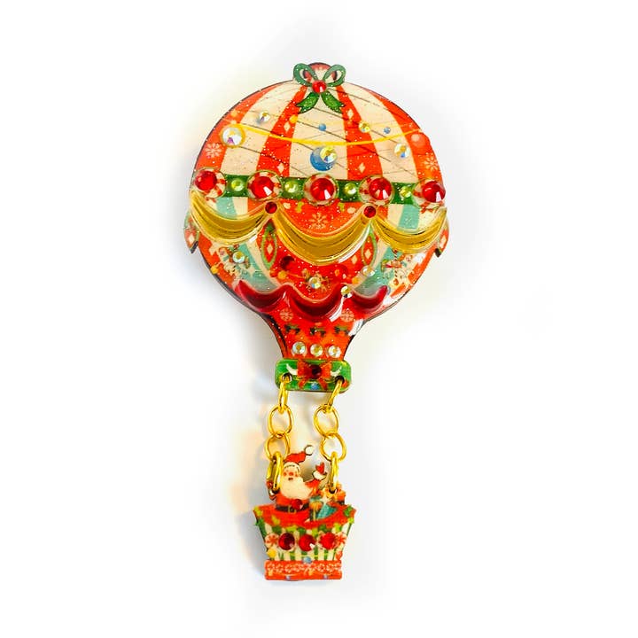 Rosie Rose Parker - Vente Broches - Broche ballon de Noël, épingles de Noël, bijoux insolites0