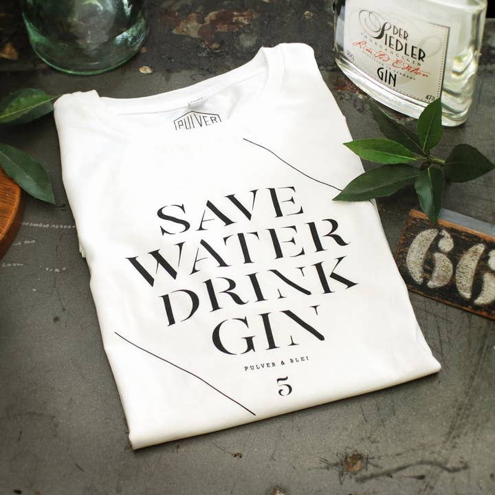 Save water drink gin - Men white für den Großhandel von Pulver Blei