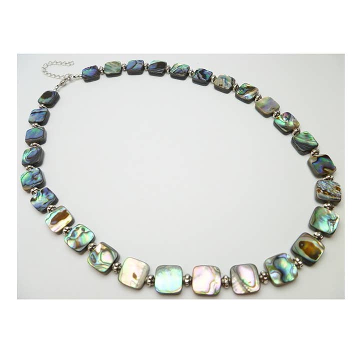 Gorgeous Hawaiian Genuine Paua Shell Necklace, Abalone Mother of Pearl Necklace, N9100 for wholesale by Paradise Treasures Jewelry
