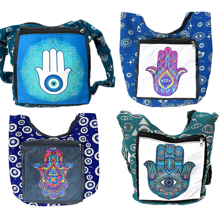 Large Hamsa Hand "Michy" Crossbody Purse Messenger Bag for wholesale by Pichincha