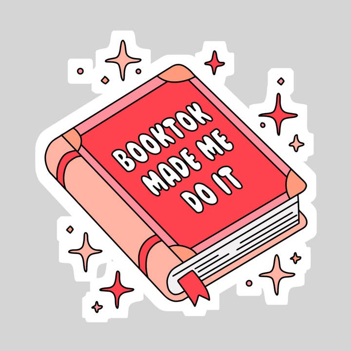 Booktok fick mig att göra det! – 3" vattentät bokälskar-klistermärke med holoöverlägg – Läsning, Böcker, Läsargåva, Bokälskare för wholesale av Purely Bookish