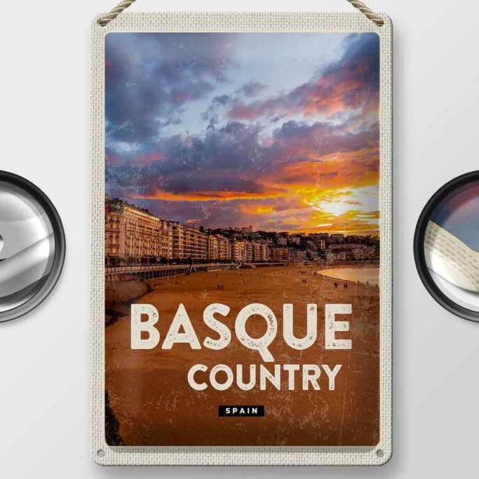 Femer - Wholesale Sign - Basque Country Spain Sunset Sign Travel 20x30 cm Tin Sign1