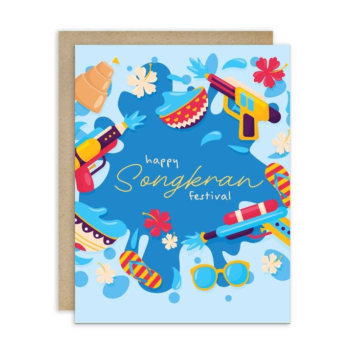 Summer Party Thai New Year Card | Happy Songkran for wholesale by Cute Asian Cards