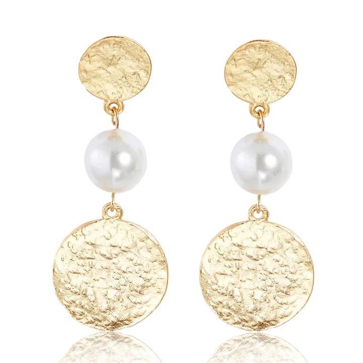 Pendientes atemporales con monedas y perlas para venta al por mayor de KARINE SULTAN