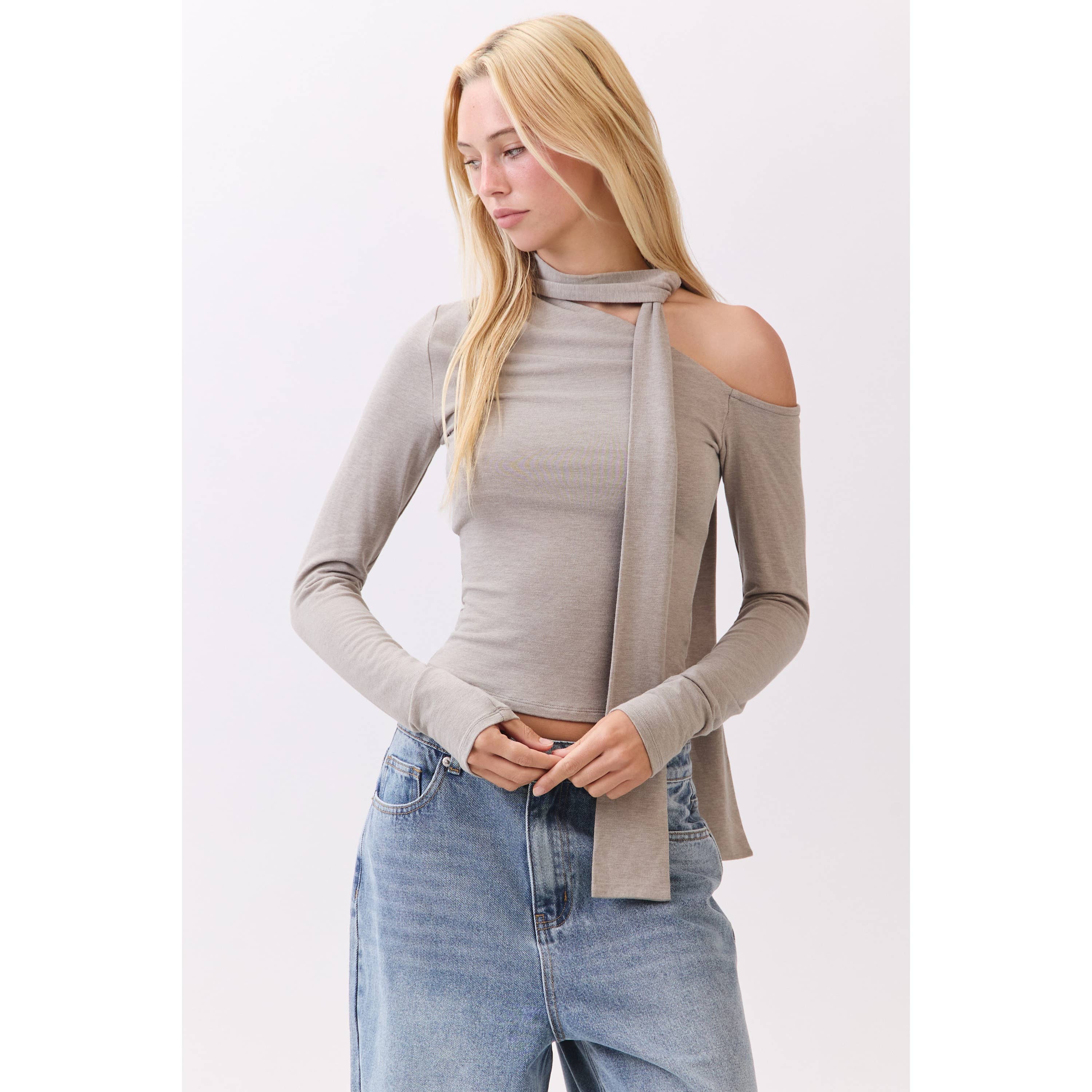 Honey Mango - Wholesale T-Shirt - Women's - Asymmetric Neckline Knit Top12