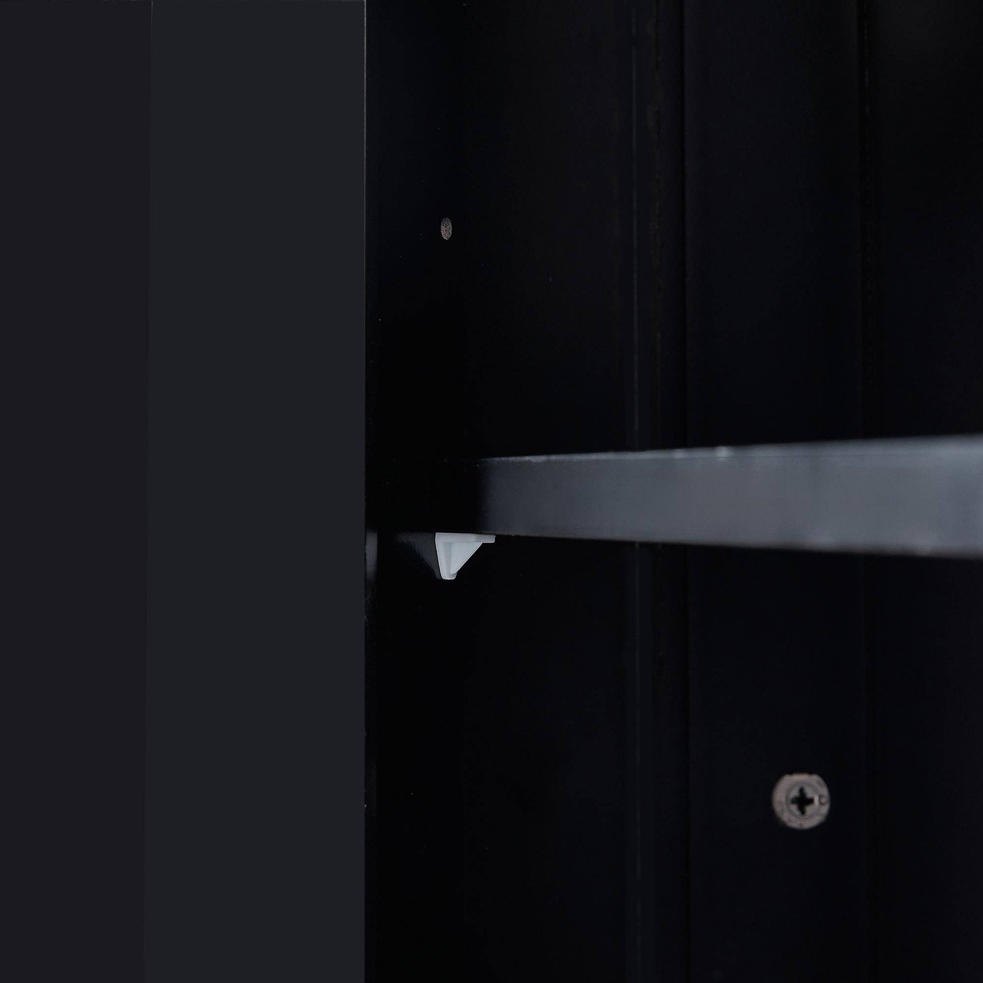 Orange County Decor - Wholesale Cabinet - Black Bathroom Cabinet Triangle Corner Storage Cabinet With Adjustable Shelf Modern Style Mdf Board Black Mdf24