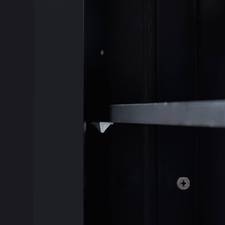 Orange County Decor - Wholesale Cabinet - Black Bathroom Cabinet Triangle Corner Storage Cabinet With Adjustable Shelf Modern Style Mdf Board Black Mdf24